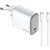 CELLY CARICABATTERIE CELLY Caricabatterie GAN a muro 65W con cavo Bianco