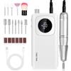 Exyvox Fresa per Unghie Professionale, 45000RPM Lima Elettrica per Unghie, Portatile Trapano per Unghie con Punta in Ceramica Kit Unghie,Salone Manicure Set e Pedicure Elettrico per Semipermanente Gel
