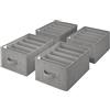 GRANNY SAYS Organizer Armadio Salvaspazio, confezione da 4 Organizer Armadio Cassettiera per Jeans, Organizer Cassetti Armadio Pieghevole, Organizer Vestiti, Scatole Organizer Armadio, Grigio Scuro