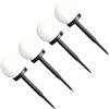 HOLIDYOYO Palle Luminose da Giardino Solari 4 Pezzi, Lampade a Sfera Rotonde Bianche in Pp Impermeabili Accensione Automatica, per Vialetti e Aree Outdoor