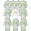 Jecery Il set da 10 pezzi include 9 abiti da damigella d'onore kimono per matrimonio preparati corti ricamati abiti da sposa, bianco, verde chiaro, taglia unica