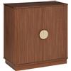 ATMOSPHERA CREATEUR D'INTERIEUR Atmosphera - Wany Buffet - Mobile Contenitore a 2 Ante con 1 ripiano - Legno Effetto Noce e Maniglie in Acciaio Dorato - Design Moderno ed Elegante - 80x40cm