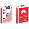COPAG - Carte Poker Texas Hold'em I Carte da Gioco 100% Plastica (PVC) I Mazzo di Carte I Gioco di società - Rosso (4 Coner Jumbo Index)