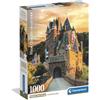 Clementoni - Puzzle 1000 Pezzi per Adulti e Ragazzi, Illustrazione con Paesaggio Golden Hour at Eltz Castle, Idea Regalo, Compact Box, Made in Italy, 70x50 cm, Poster Incluso, 37109
