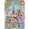 Educa - Puzzle da 1000 pezzi per adulti | Parigi di Car Pintos | Dimensioni: 48 x 68 cm | Età 14+ (20559)