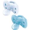 J Bimbi Joy Succhietto 100% Silicone 16 Mesi+ Trasparente Azzurro, 2 Pezzi