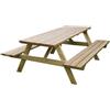 Tavolo Da Picnic In Legno Di Pino Impregnato Con 2 Panche L. 180 Cm