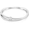 Swarovski Bracciale rigido Hyperbola, Taglio misto, Bianco, Placcato rodio