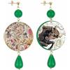 IN Lebole Collezione The Circle DOR161 Toro Orecchini da Donna in Ottone Pietra Verde