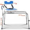 VEVOR Sgabello Scorrevole per Vasca da Bagno, Sedile Girevole 360° per Trasferimento in Vasca Carico max. 180 kg, Sedia da Bagno Altezza Regolabile con Braccioli Schienale 1035 x 540 x 1020 mm