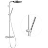 hansgrohe Pulsify S Puro - Colonna doccia con miscelatore termostatico, Sistema doccia (⌀ 260 mm) con rubinetto, doccetta, tubo, asta e soffione doccia tondo, cromo, 24222000