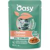 Oasy per Gatto Adult Sterilized con Bocconcini di Samone in salsa 85 gr
