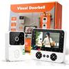 VeftBltrem Campanello Senza Fili da Esterno 4,3 Pollici, Angolo 80°, Citofono Interno Casa 1080P HD, Videocitofono Senza Fili Wireless Infrarosso Notturno, Audio Bidirezionale, IP65, Senza WiFi E APP
