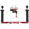 Andoer Attrezzatura subacquea per fotocamera con due manici, stabilizzatore portatile subacqueo, supporto regolabile per fotocamera Canon, Sony, Nikon, fotocamera DSLR con scatto