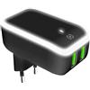Celly TC2USBLEDBK Caricabatterie per dispositivi mobili Universale Nero, Bianco AC Interno