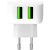 Celly TC2USBLEDWH Caricabatterie per dispositivi mobili Universale Bianco AC Interno
