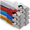 freiwerk 1 m - 7 colori - 7 pezzi Cavo di rete CAT.7 Lan Ethernet Patch Cable S-FTP LSZH PIMF 10GB s RJ45 maschio Cat6a