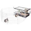 ferplast Gabbia per Conigli PARKHOME 100,Porcellino d'india,con Recinto per Conigli Animali Domestici,Casetta per Conigli e Abbeveratoio,95 x 177,5 x h 56 cm,in Plastica con Tetto Apribile,Grigio