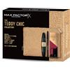 Max Factor, Cofanetto Regalo Donna Teddy Chic, Pochette in morbido tessuto teddy con Mascara False Lash Effect Raven Black + Matita Occhi Khol Kajal 20 Black + Rossetto Lipfinity 335 Just In Love