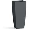 Decor Space Vaso Cromia Square quadrato e alto tinta unita in resina Made in Italy (90 cm, Antracite)
