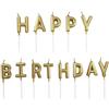 JUHONNZ Candeline con Buon Compleanno,Particolari Candele di Compleanno con Happy Birthday per Decorazione della Torta di Compleanno,Oro