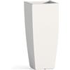 Decor Space Decorspace Vaso Cromia Square quadrato e alto tinta unita in resina Made in Italy (90 cm, Bianco)