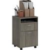 HOMCOM Cassettiera Portadocumenti a 4 Ruote con Ripiano Aperto e Cassetti, in Legno e Metallo, 40x35x60 cm, Grigio | Aosom Italy