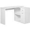 HOMCOM Scrivania Angolare con Libreria Scaffale in Legno Bianco, Tavolo da Pranzo per Computer Rotazione a 360°|Aosom