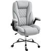 HOMCOM Sedia da ufficio, poltrona ergonomica, altezza regolabile, braccioli ribaltabili, 70 x 70 x 114-122 cm, grigio | Aosom Italy
