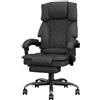 Submi Sedia da Ufficio Ergonomica con Poggiapiedi in Tessuto, Poltrona Ufficio Sedia Scrivania ad Altezza Regolabile con Ruote Piroettanti, Sedia Ufficio per Home, Sedia Gaming, Grigio Scuro