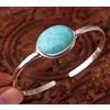 Bracciale Cuff In Argento Sterling 925 Fatto A Mano In Larimar Dei Caraibi