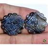 SBI Gems 25x25 MM Naturale Labradorite Fatto a Mano Intagliato Paio 48.36 K Top Blu Fuoco