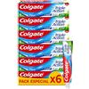 Colgate Tripla azione dentifricio, confezione da 6 x 75 ml, dentifricio al fluoro, dentifricio anticarie, aiuta a mantenere i denti bianchi, rinfresca il respiro, per tutta la famiglia