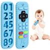 AiTuiTui Dentizione Sollievo Dentiera Giocattoli per Bambini 3 6 12 Mesi Regali, Telecomando in Silicone Giochi Neonato da Bagno per Bambini per 3 6 9 Mesi, Giocattoli Sensoriali di Qualità Alimentare, Blu
