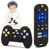 Mailesi Massaggia Gengive Neonati 0 6 mesi, Dentizione Neonato Giochi 3 6 9 12 Mesi per Neonati Ragazzi e Ragazze Regali, Massaggiagengive Giocattoli Bambini da Masticare in Silicone (Nero+Blu)