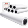 VEVOR Carta per Plotter di Grande Formato, 609,6 mm x 45,7 m, 6 Rotoli CAD Bond Rolls con Anima 50,8 mm, Rotoli di Carta per Plotter 15 kg, Carta per Disegni CAD, Progetti di Ingegneria, Mappe GIS