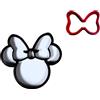 YNGLLC Set di 2 formine per biscotti con Minnie e fiocco in stile cartone animato, per occasioni speciali, stampa 3D, prodotte negli Stati Uniti, PR1539