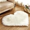 Fouriding Tappeto Peloso Shaggy Tappeto Lungo Forma di Cuore tappeti Peluche Ultra Morbido in Pelle di Pecora Decorativo per Divani Del Soggiorno e Camere da Letto(Bianca Grigio, 30 * 40CM)