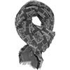 GUESS Sciarpa Uomo, Viscosa, Nero/Grigio, Motivo Logo, 90x200 cm