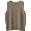 Vsadsau Knitwears Gilet Maglione da Donna 100% Lana Merino Maglieria Lavorata a Maglia Pullover Senza Maniche Girocollo, Gn, XL