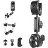 Adaptom Supporto a morsetto a doppia sfera in alluminio per moto bicicletta asta di estensione asta selfie bastone morsetto accessori di montaggio compatibile per GoPro Insta360 DJI Action Phones