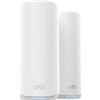 NETGEAR Orbi Serie 870 | WiFi 7 Mesh System | RBE872| Router wireless + 1 satellite| Fino a 21 Gbps| Copre 400 m² | Supporta 150 dispositivi | Porta Internet 10 GB | Tri-Band BE21000| Kit da 2 Bianco