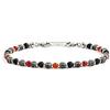 Gioielleria Selenor Marlù Gioielli Collezione Man: collana uomo, Bracciale uomo, bracciale in cuoio, bracciale elastico pallinato (BRACCIALE PIETRA ARANCIO NERO E ACCIAIO (1br0012))