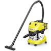 KÄRCHER aspiratore solidi liquidi WD 4-18 S Dual Battery Set V-20/22, contenitore acciaio inox:20 l, tubo: 2,2 m, funzione soffiante, bocchetta pavimenti e fessure, filtro in vello, batterie incluse