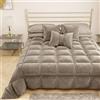 PETTI Artigiani Italiani - Trapunta in Morbido e Caldo Velluto 350 g/m², Piumone Piazza e Mezza, Double Face, Trapunta Piazza e Mezza: 220x260 cm, Fango, 100% Made in Italy