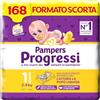 Pampers Progressi Mutandino Junior, Taglia 5 (12-18 kg), Formato Scorta, Barriera Stop&Protect, Pelli Delicate, Rimozione Facile, Senza Linguette, Cambio Veloce, 68 Pannolini Bambino+500 Punti Omaggio