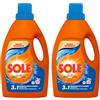 Sole Detersivo Lavatrice Bianco splendente 33 Lavaggi, Formula igienizzante, Detersivo Lavatrice Liquido Bianco Splendente, rimuove le macchie a basse temperature