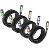 wecan 4Pack XLR Bilanciato 5m Cavo Microfono Cannon DMX 5 Metri Maschio Femmina 3 Pin