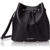 Calvin Klein Schultertasche, Gabrianna Novelty Bucket Borsa a Spalla Donna, Nero/Argento 1, Taglia Unica