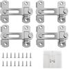 VOSSOT 4PCS Chiavistelli in Acciaio Inossidabile con Viti, Catenaccio Porta Scorrevole Blocca Porta Antintrusione per Porte, Cancelli, Finestre, Garage e Sicurezza Domestica